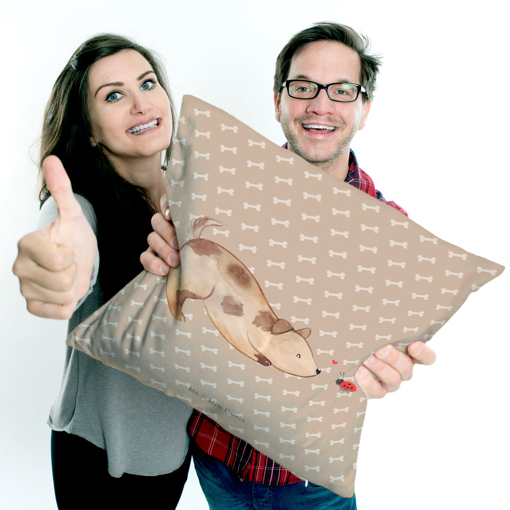40x40 Kissen Hund Marienkäfer Kissenhülle, Kopfkissen, Sofakissen, Dekokissen, Motivkissen, Hund, Hundemotiv, Haustier, Hunderasse, Tierliebhaber, Hundebesitzer, Sprüche, Hunde, Hundespruch, Marienkäfer, Mischling, Mischlinghund