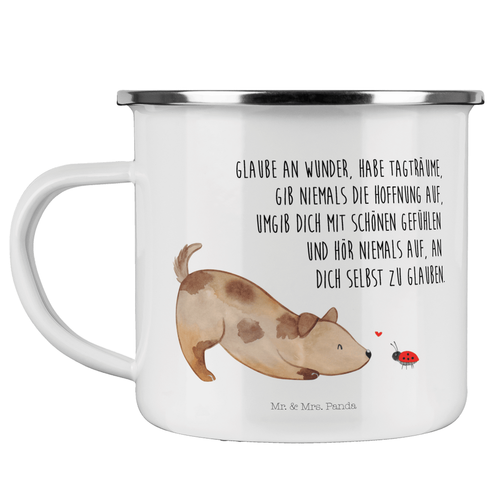 Camping Emaille Tasse Hund Marienkäfer Campingtasse, Trinkbecher, Metalltasse, Outdoor Tasse, Emaille Trinkbecher, Blechtasse Outdoor, Emaille Campingbecher, Edelstahl Trinkbecher, Metalltasse für Camping, Kaffee Blechtasse, Camping Tasse Metall, Hund, Hundemotiv, Haustier, Hunderasse, Tierliebhaber, Hundebesitzer, Sprüche, Hunde, Hundespruch, Marienkäfer, Mischling, Mischlinghund