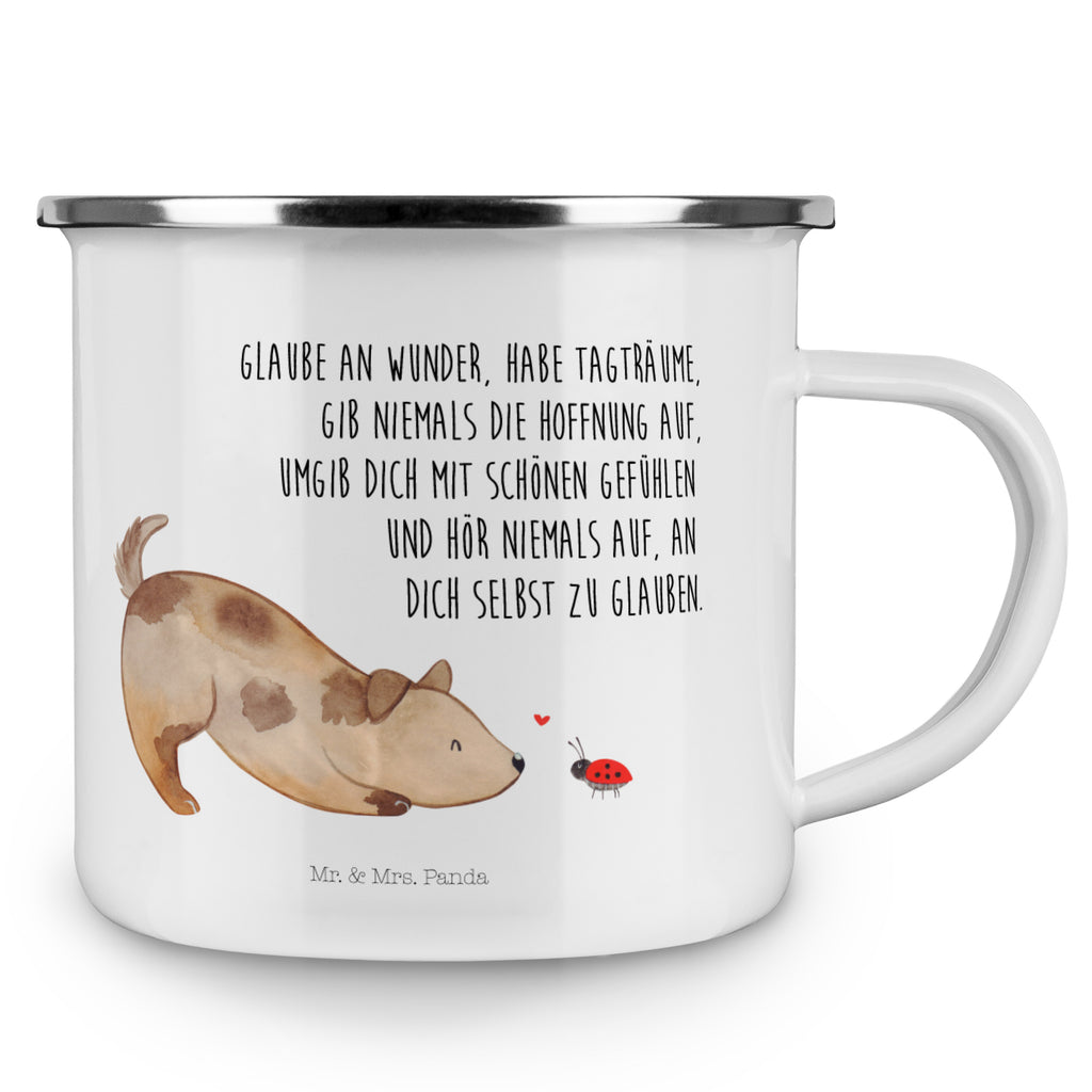 Camping Emaille Tasse Hund Marienkäfer Campingtasse, Trinkbecher, Metalltasse, Outdoor Tasse, Emaille Trinkbecher, Blechtasse Outdoor, Emaille Campingbecher, Edelstahl Trinkbecher, Metalltasse für Camping, Kaffee Blechtasse, Camping Tasse Metall, Hund, Hundemotiv, Haustier, Hunderasse, Tierliebhaber, Hundebesitzer, Sprüche, Hunde, Hundespruch, Marienkäfer, Mischling, Mischlinghund