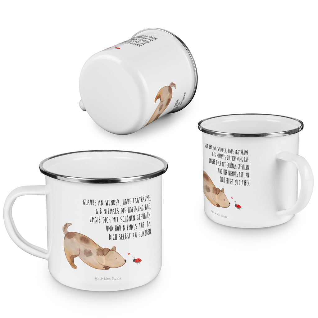 Camping Emaille Tasse Hund Marienkäfer Campingtasse, Trinkbecher, Metalltasse, Outdoor Tasse, Emaille Trinkbecher, Blechtasse Outdoor, Emaille Campingbecher, Edelstahl Trinkbecher, Metalltasse für Camping, Kaffee Blechtasse, Camping Tasse Metall, Hund, Hundemotiv, Haustier, Hunderasse, Tierliebhaber, Hundebesitzer, Sprüche, Hunde, Hundespruch, Marienkäfer, Mischling, Mischlinghund