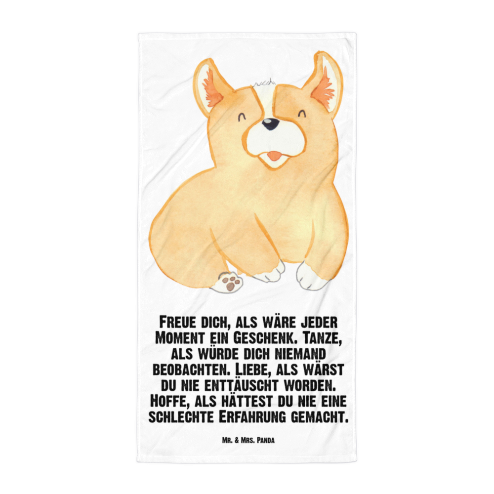 XL Badehandtuch Corgie Handtuch, Badetuch, Duschtuch, Strandtuch, Saunatuch, Hund, Hundemotiv, Haustier, Hunderasse, Tierliebhaber, Hundebesitzer, Sprüche, Corgie, Welsh Corgie Pembroke, britisch, Motivation, Spruch, Hundespruch, Lebensfreude