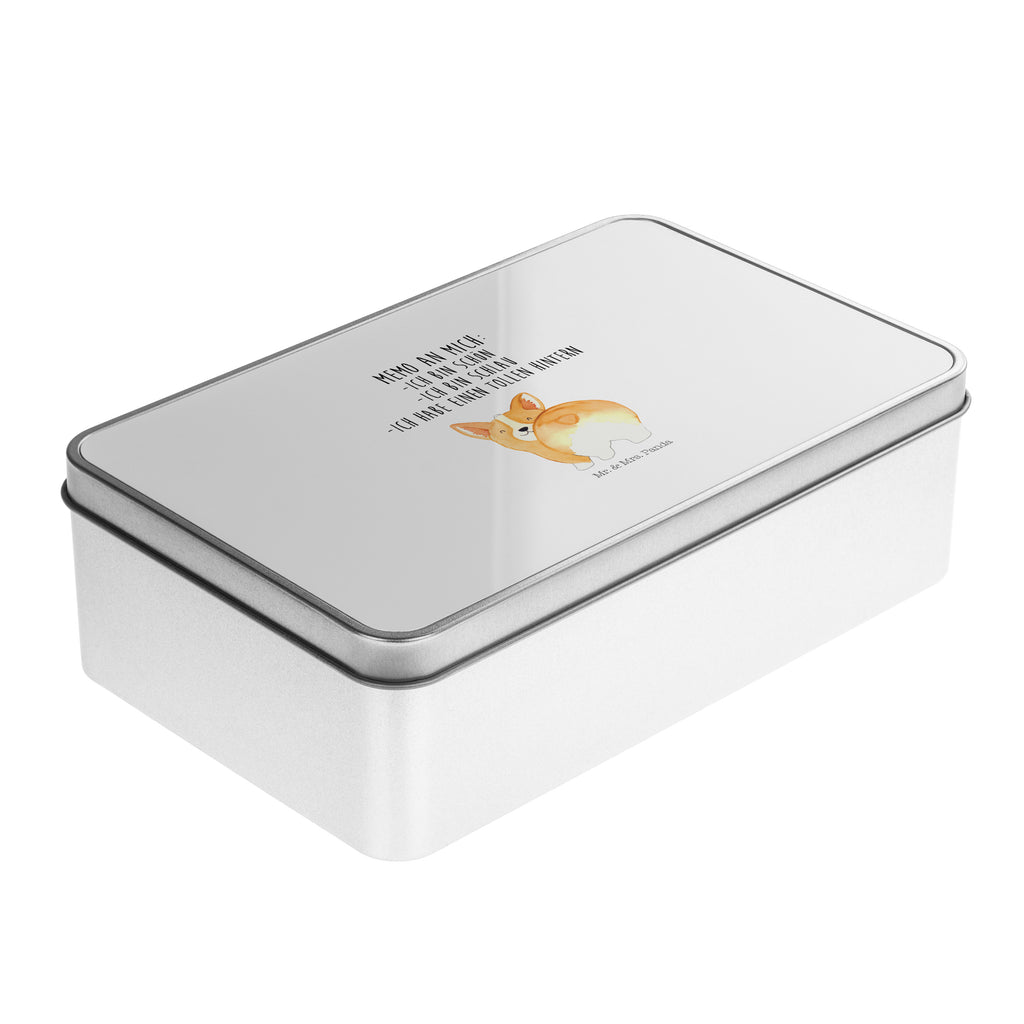 Metalldose rechteckig Corgie Po Blechdose, Metalldose, Blechbox, Container, Keksdose, Vorratsdose, Vorratsbox, Döschen, Versperbox, Vesperdose, Aufbewahrungsdose, Aufbewahrungsbox, Aluminiumdose, Dose, Hund, Hundemotiv, Haustier, Hunderasse, Tierliebhaber, Hundebesitzer, Sprüche, Corgie, Hundeliebe, Motivation, Selbstliebe, Spruch