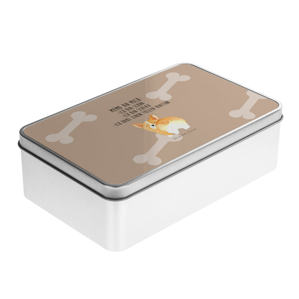 Metalldose rechteckig Corgie Po Blechdose, Metalldose, Blechbox, Container, Keksdose, Vorratsdose, Vorratsbox, Döschen, Versperbox, Vesperdose, Aufbewahrungsdose, Aufbewahrungsbox, Aluminiumdose, Dose, Hund, Hundemotiv, Haustier, Hunderasse, Tierliebhaber, Hundebesitzer, Sprüche, Corgie, Hundeliebe, Motivation, Selbstliebe, Spruch