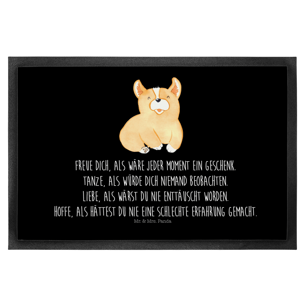 Fußmatte Corgie Corgie, Hund, Welsh Corgie Pembroke, britisch, Motivation, Spruch, Sprüche, Hundespruch, Lebensfreude	 Türvorleger, Schmutzmatte, Fußabtreter, Matte, Schmutzfänger, Fußabstreifer, Schmutzfangmatte, Türmatte, Motivfußmatte,  Haustürmatte, Vorleger  Hund, Hundemotiv, Haustier, Hunderasse, Tierliebhaber, Hundebesitzer, Sprüche