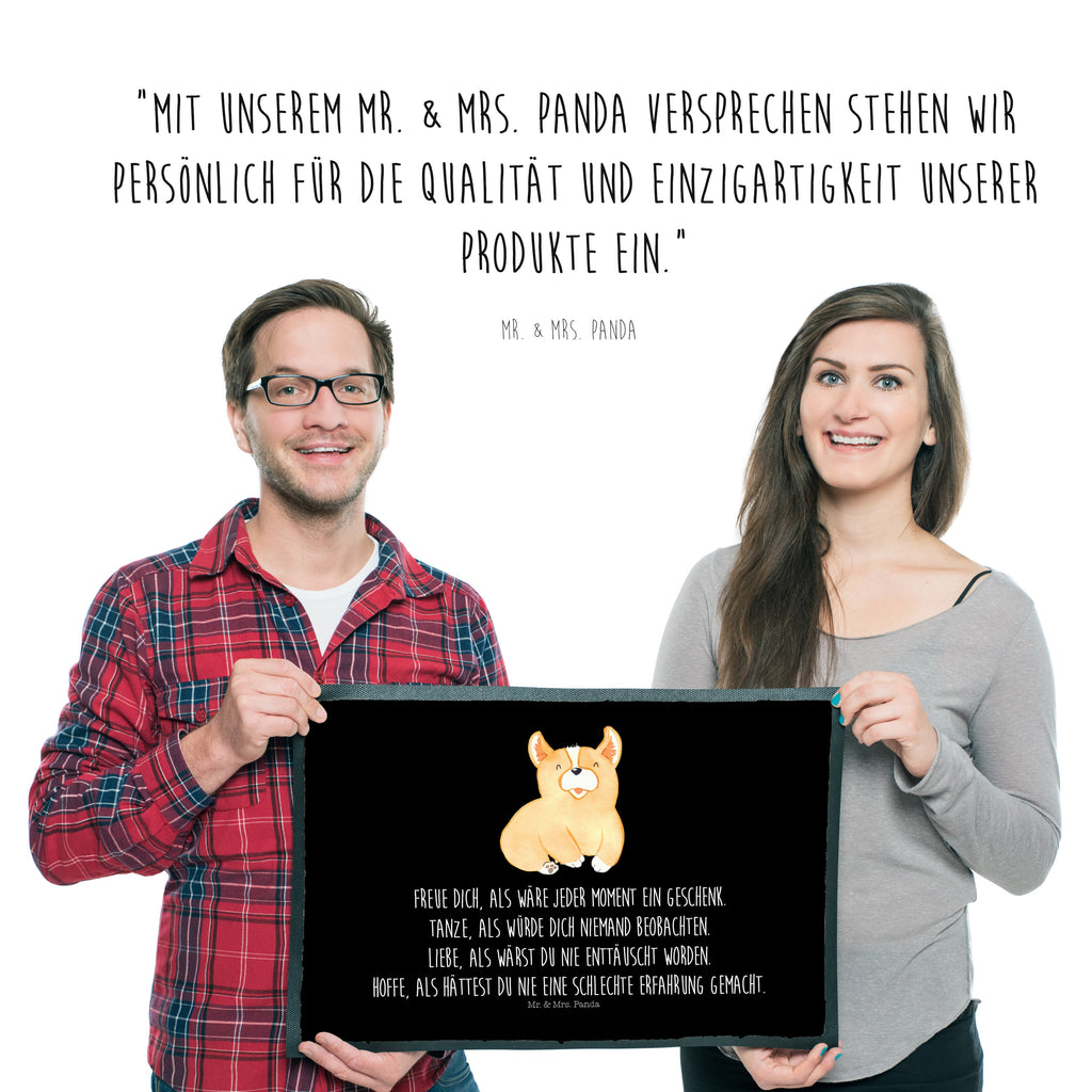 Fußmatte Corgie Corgie, Hund, Welsh Corgie Pembroke, britisch, Motivation, Spruch, Sprüche, Hundespruch, Lebensfreude	 Türvorleger, Schmutzmatte, Fußabtreter, Matte, Schmutzfänger, Fußabstreifer, Schmutzfangmatte, Türmatte, Motivfußmatte,  Haustürmatte, Vorleger  Hund, Hundemotiv, Haustier, Hunderasse, Tierliebhaber, Hundebesitzer, Sprüche