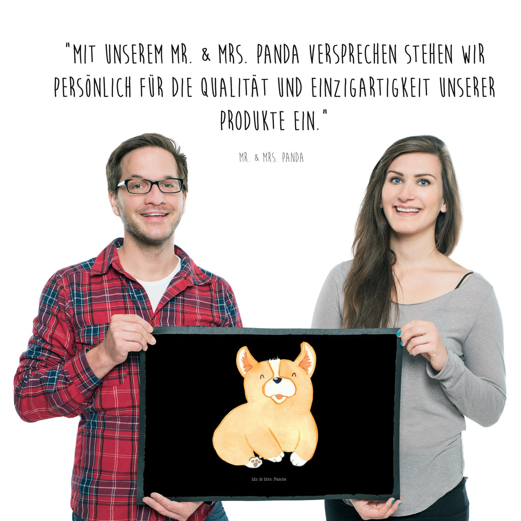 Fußmatte Corgie Corgie, Hund, Welsh Corgie Pembroke, britisch, Motivation, Spruch, Sprüche, Hundespruch, Lebensfreude	 Türvorleger, Schmutzmatte, Fußabtreter, Matte, Schmutzfänger, Fußabstreifer, Schmutzfangmatte, Türmatte, Motivfußmatte,  Haustürmatte, Vorleger  Hund, Hundemotiv, Haustier, Hunderasse, Tierliebhaber, Hundebesitzer, Sprüche