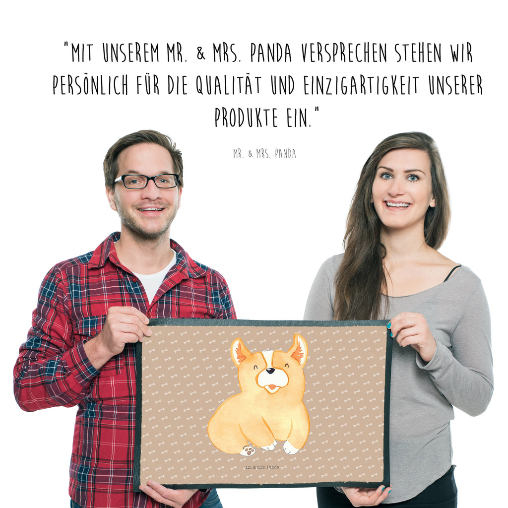Fußmatte Corgie Corgie, Hund, Welsh Corgie Pembroke, britisch, Motivation, Spruch, Sprüche, Hundespruch, Lebensfreude	 Türvorleger, Schmutzmatte, Fußabtreter, Matte, Schmutzfänger, Fußabstreifer, Schmutzfangmatte, Türmatte, Motivfußmatte,  Haustürmatte, Vorleger  Hund, Hundemotiv, Haustier, Hunderasse, Tierliebhaber, Hundebesitzer, Sprüche