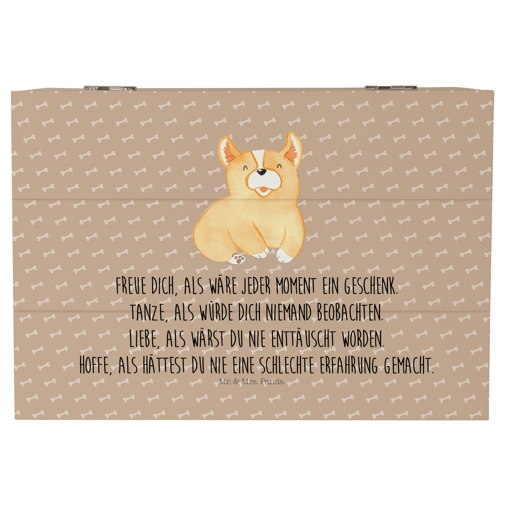 Holzkiste Corgie Holzkiste, Kiste, Schatzkiste, Truhe, Schatulle, XXL, Erinnerungsbox, Erinnerungskiste, Dekokiste, Aufbewahrungsbox, Hund, Hundemotiv, Haustier, Hunderasse, Tierliebhaber, Hundebesitzer, Sprüche, Corgie, Welsh Corgie Pembroke, britisch, Motivation, Spruch, Hundespruch, Lebensfreude