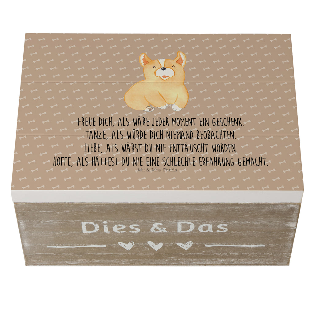 Holzkiste Corgie Holzkiste, Kiste, Schatzkiste, Truhe, Schatulle, XXL, Erinnerungsbox, Erinnerungskiste, Dekokiste, Aufbewahrungsbox, Hund, Hundemotiv, Haustier, Hunderasse, Tierliebhaber, Hundebesitzer, Sprüche, Corgie, Welsh Corgie Pembroke, britisch, Motivation, Spruch, Hundespruch, Lebensfreude