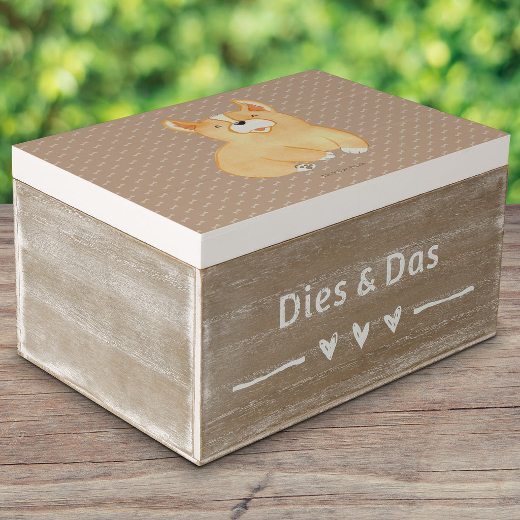 Holzkiste Corgie Holzkiste, Kiste, Schatzkiste, Truhe, Schatulle, XXL, Erinnerungsbox, Erinnerungskiste, Dekokiste, Aufbewahrungsbox, Hund, Hundemotiv, Haustier, Hunderasse, Tierliebhaber, Hundebesitzer, Sprüche, Corgie, Welsh Corgie Pembroke, britisch, Motivation, Spruch, Hundespruch, Lebensfreude