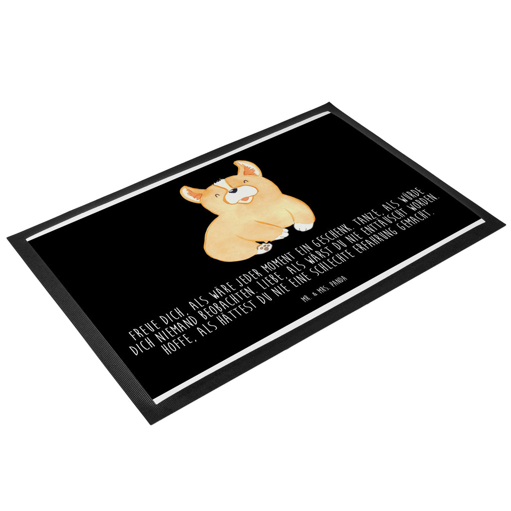 Fußmatte Corgie Corgie, Hund, Welsh Corgie Pembroke, britisch, Motivation, Spruch, Sprüche, Hundespruch, Lebensfreude	 Türvorleger, Schmutzmatte, Fußabtreter, Matte, Schmutzfänger, Fußabstreifer, Schmutzfangmatte, Türmatte, Motivfußmatte,  Haustürmatte, Vorleger  Hund, Hundemotiv, Haustier, Hunderasse, Tierliebhaber, Hundebesitzer, Sprüche