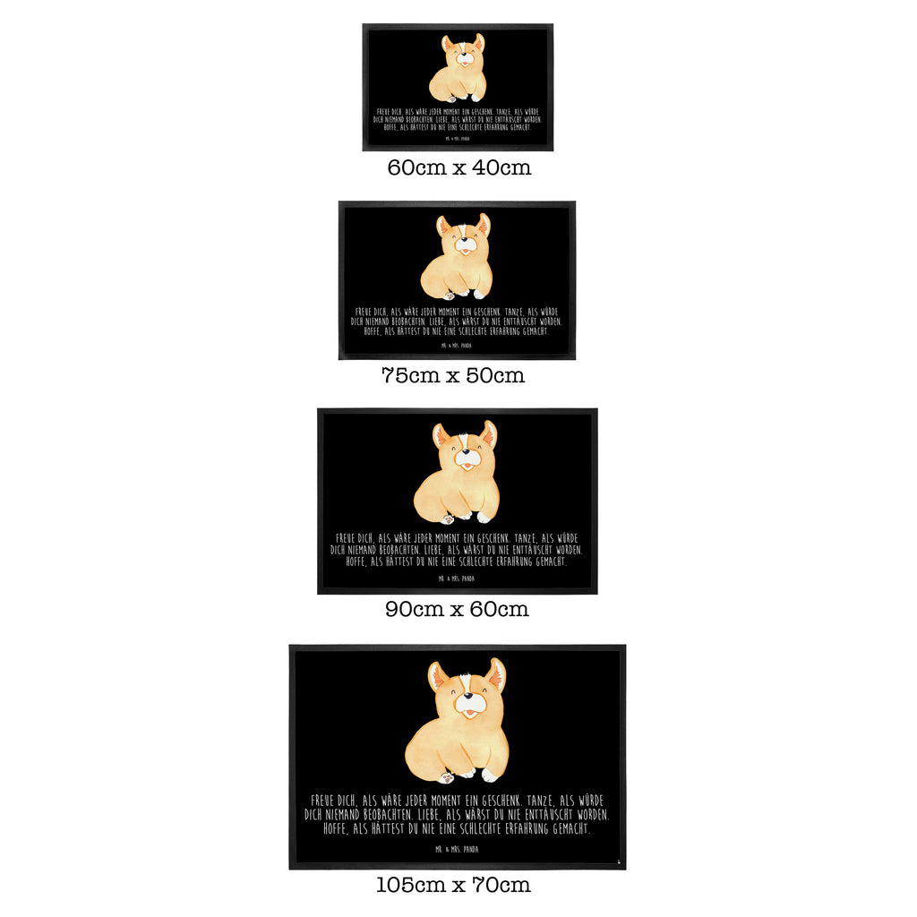 Fußmatte Corgie Corgie, Hund, Welsh Corgie Pembroke, britisch, Motivation, Spruch, Sprüche, Hundespruch, Lebensfreude	 Türvorleger, Schmutzmatte, Fußabtreter, Matte, Schmutzfänger, Fußabstreifer, Schmutzfangmatte, Türmatte, Motivfußmatte,  Haustürmatte, Vorleger  Hund, Hundemotiv, Haustier, Hunderasse, Tierliebhaber, Hundebesitzer, Sprüche
