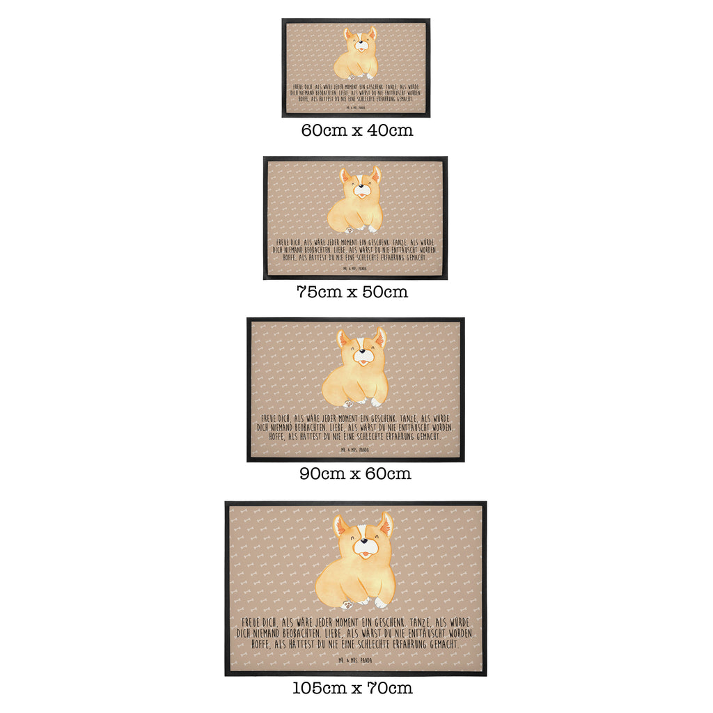Fußmatte Corgie Corgie, Hund, Welsh Corgie Pembroke, britisch, Motivation, Spruch, Sprüche, Hundespruch, Lebensfreude	 Türvorleger, Schmutzmatte, Fußabtreter, Matte, Schmutzfänger, Fußabstreifer, Schmutzfangmatte, Türmatte, Motivfußmatte,  Haustürmatte, Vorleger  Hund, Hundemotiv, Haustier, Hunderasse, Tierliebhaber, Hundebesitzer, Sprüche