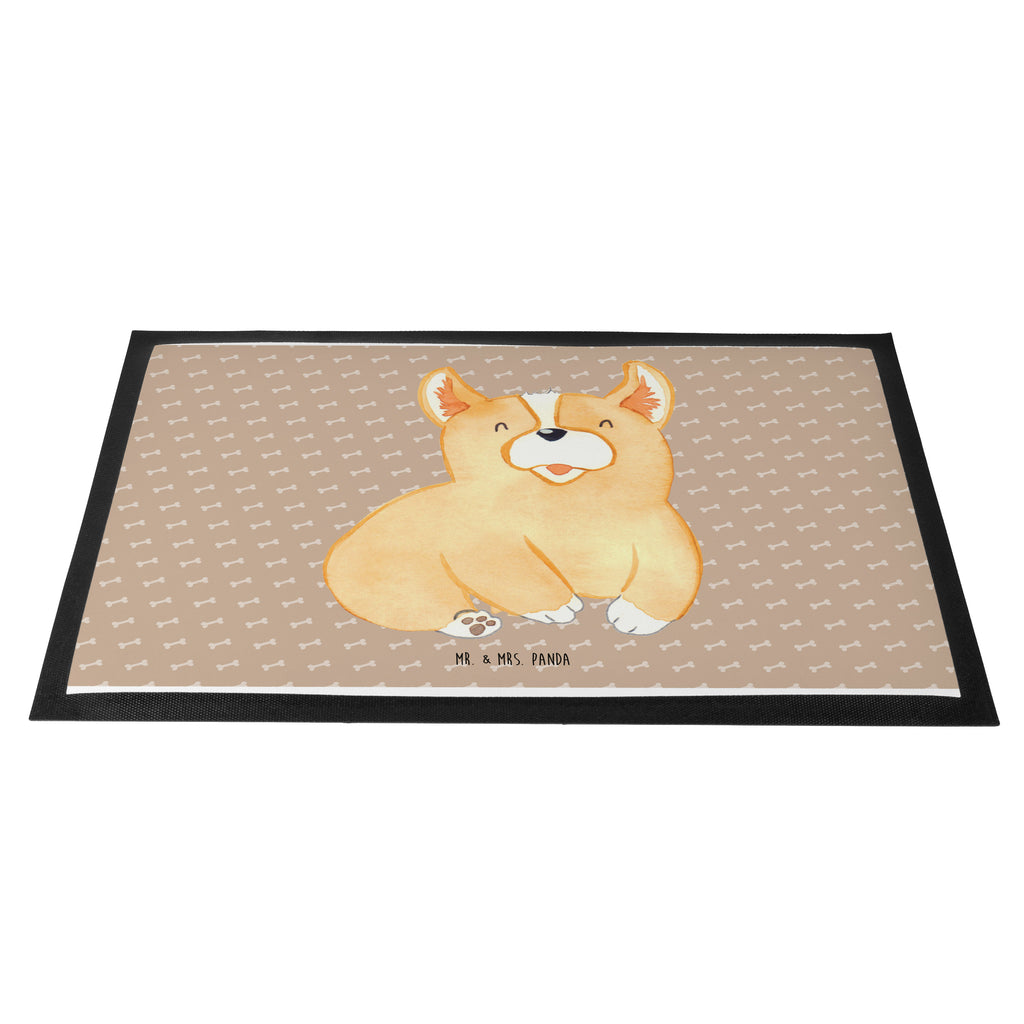 Fußmatte Corgie Corgie, Hund, Welsh Corgie Pembroke, britisch, Motivation, Spruch, Sprüche, Hundespruch, Lebensfreude	 Türvorleger, Schmutzmatte, Fußabtreter, Matte, Schmutzfänger, Fußabstreifer, Schmutzfangmatte, Türmatte, Motivfußmatte,  Haustürmatte, Vorleger  Hund, Hundemotiv, Haustier, Hunderasse, Tierliebhaber, Hundebesitzer, Sprüche