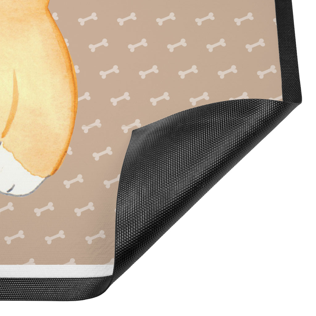 Fußmatte Corgie Corgie, Hund, Welsh Corgie Pembroke, britisch, Motivation, Spruch, Sprüche, Hundespruch, Lebensfreude	 Türvorleger, Schmutzmatte, Fußabtreter, Matte, Schmutzfänger, Fußabstreifer, Schmutzfangmatte, Türmatte, Motivfußmatte,  Haustürmatte, Vorleger  Hund, Hundemotiv, Haustier, Hunderasse, Tierliebhaber, Hundebesitzer, Sprüche