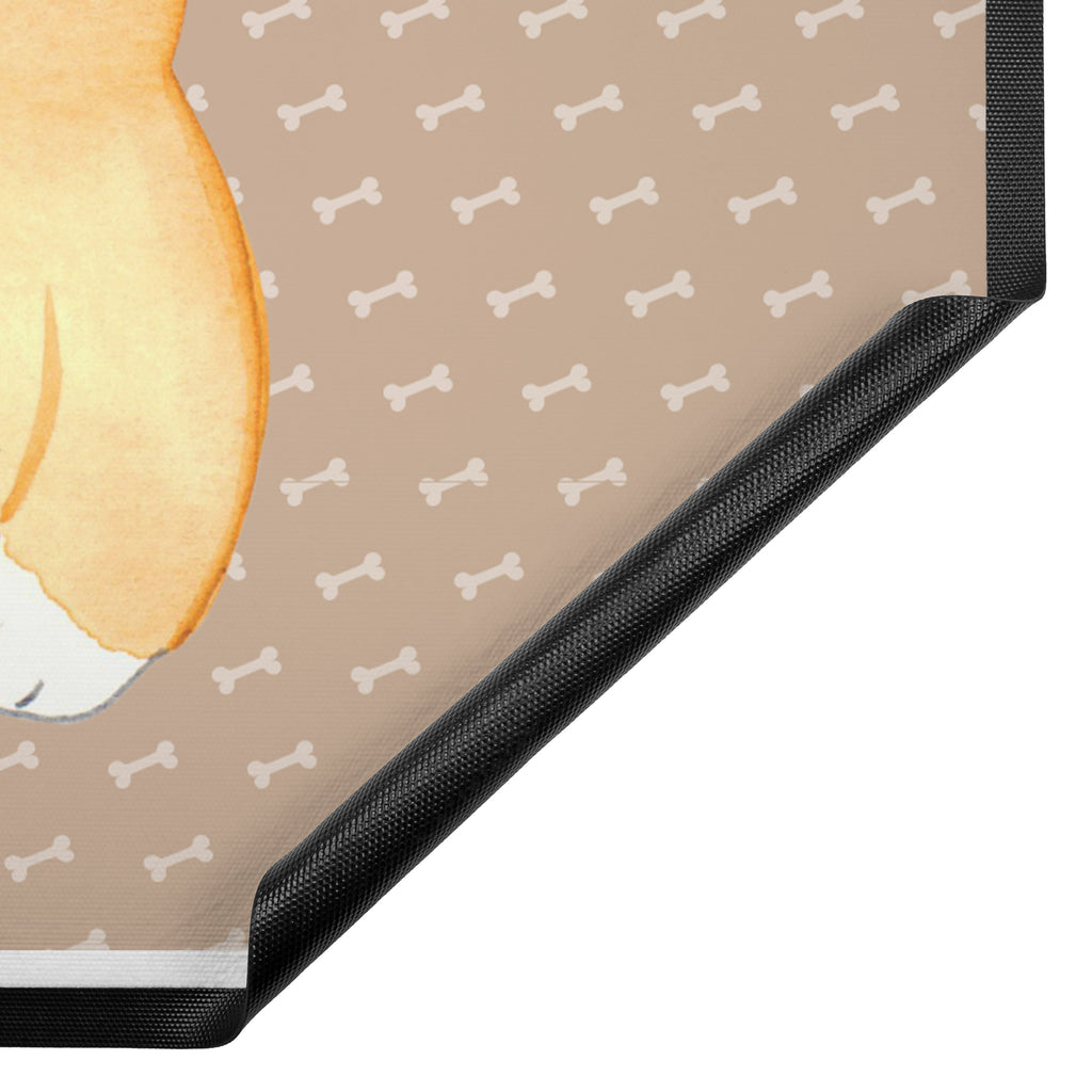 Fußmatte Corgie Corgie, Hund, Welsh Corgie Pembroke, britisch, Motivation, Spruch, Sprüche, Hundespruch, Lebensfreude	 Türvorleger, Schmutzmatte, Fußabtreter, Matte, Schmutzfänger, Fußabstreifer, Schmutzfangmatte, Türmatte, Motivfußmatte,  Haustürmatte, Vorleger  Hund, Hundemotiv, Haustier, Hunderasse, Tierliebhaber, Hundebesitzer, Sprüche