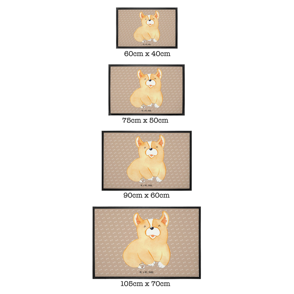 Fußmatte Corgie Corgie, Hund, Welsh Corgie Pembroke, britisch, Motivation, Spruch, Sprüche, Hundespruch, Lebensfreude	 Türvorleger, Schmutzmatte, Fußabtreter, Matte, Schmutzfänger, Fußabstreifer, Schmutzfangmatte, Türmatte, Motivfußmatte,  Haustürmatte, Vorleger  Hund, Hundemotiv, Haustier, Hunderasse, Tierliebhaber, Hundebesitzer, Sprüche