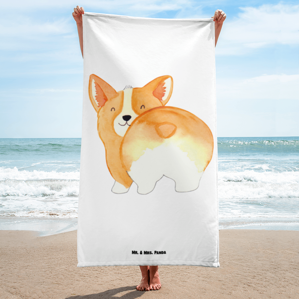 XL Badehandtuch Corgie Po Handtuch, Badetuch, Duschtuch, Strandtuch, Saunatuch, Hund, Hundemotiv, Haustier, Hunderasse, Tierliebhaber, Hundebesitzer, Sprüche, Corgie, Hundeliebe, Motivation, Selbstliebe, Spruch