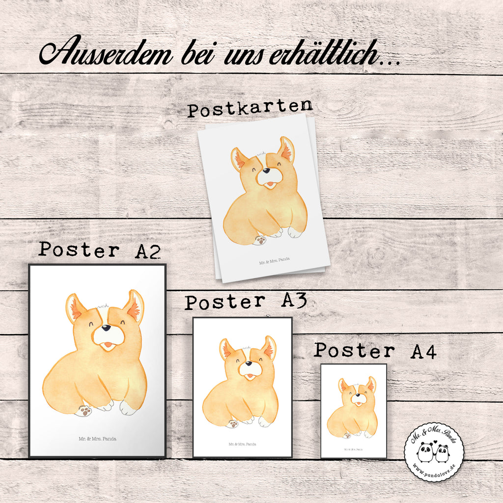 Poster Corgie Poster, Wandposter, Bild, Wanddeko, Küchenposter, Kinderposter, Wanddeko Bild, Raumdekoration, Wanddekoration, Handgemaltes Poster, Mr. & Mrs. Panda Poster, Designposter, Kunstdruck, Posterdruck, Hund, Hundemotiv, Haustier, Hunderasse, Tierliebhaber, Hundebesitzer, Sprüche, Corgie, Welsh Corgie Pembroke, britisch, Motivation, Spruch, Hundespruch, Lebensfreude