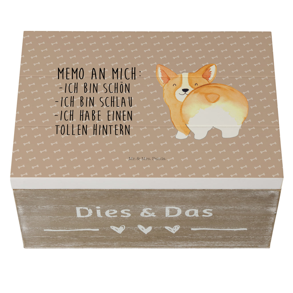 Holzkiste Corgie Po Holzkiste, Kiste, Schatzkiste, Truhe, Schatulle, XXL, Erinnerungsbox, Erinnerungskiste, Dekokiste, Aufbewahrungsbox, Hund, Hundemotiv, Haustier, Hunderasse, Tierliebhaber, Hundebesitzer, Sprüche, Corgie, Hundeliebe, Motivation, Selbstliebe, Spruch