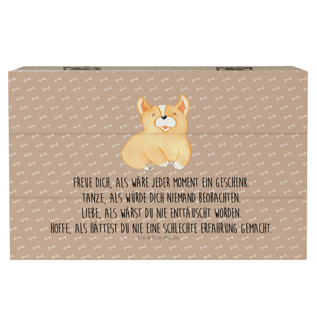 Holzkiste Corgie Holzkiste, Kiste, Schatzkiste, Truhe, Schatulle, XXL, Erinnerungsbox, Erinnerungskiste, Dekokiste, Aufbewahrungsbox, Hund, Hundemotiv, Haustier, Hunderasse, Tierliebhaber, Hundebesitzer, Sprüche, Corgie, Welsh Corgie Pembroke, britisch, Motivation, Spruch, Hundespruch, Lebensfreude