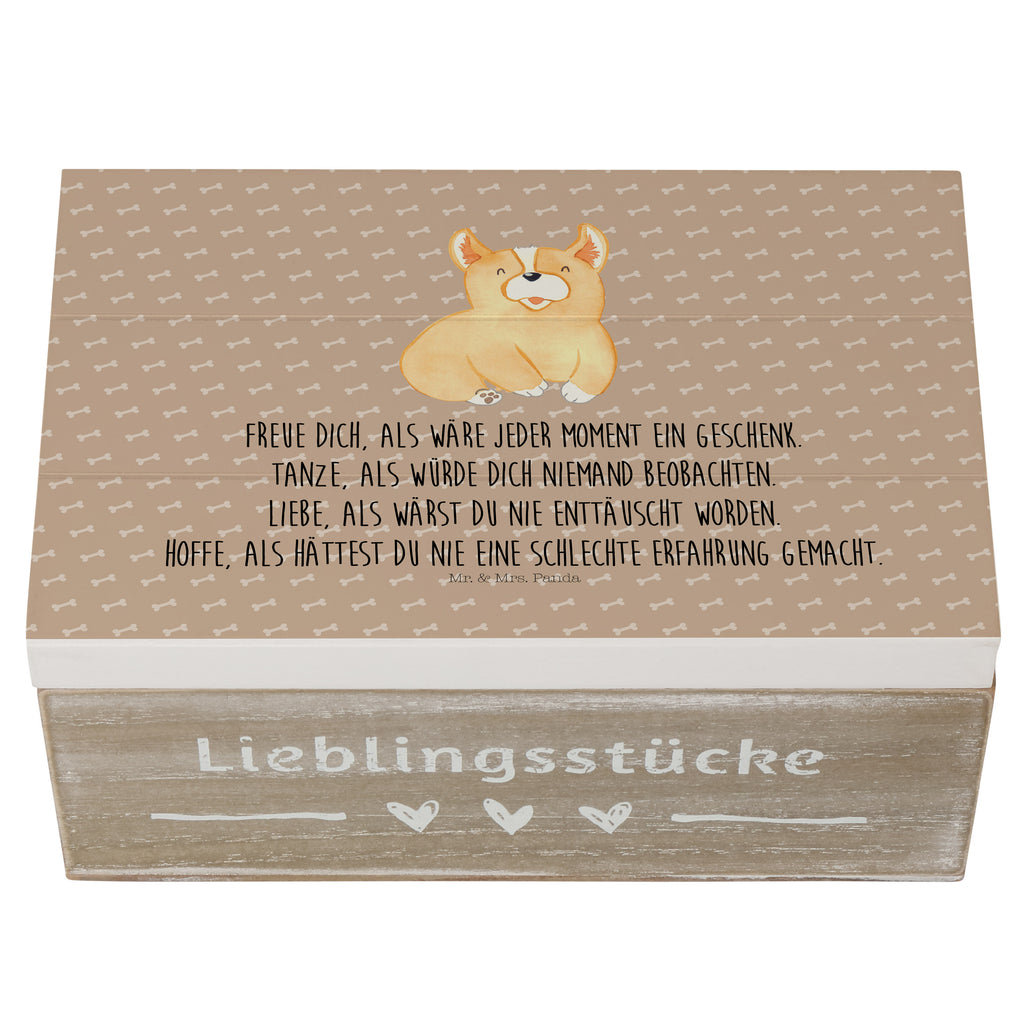Holzkiste Corgie Holzkiste, Kiste, Schatzkiste, Truhe, Schatulle, XXL, Erinnerungsbox, Erinnerungskiste, Dekokiste, Aufbewahrungsbox, Hund, Hundemotiv, Haustier, Hunderasse, Tierliebhaber, Hundebesitzer, Sprüche, Corgie, Welsh Corgie Pembroke, britisch, Motivation, Spruch, Hundespruch, Lebensfreude