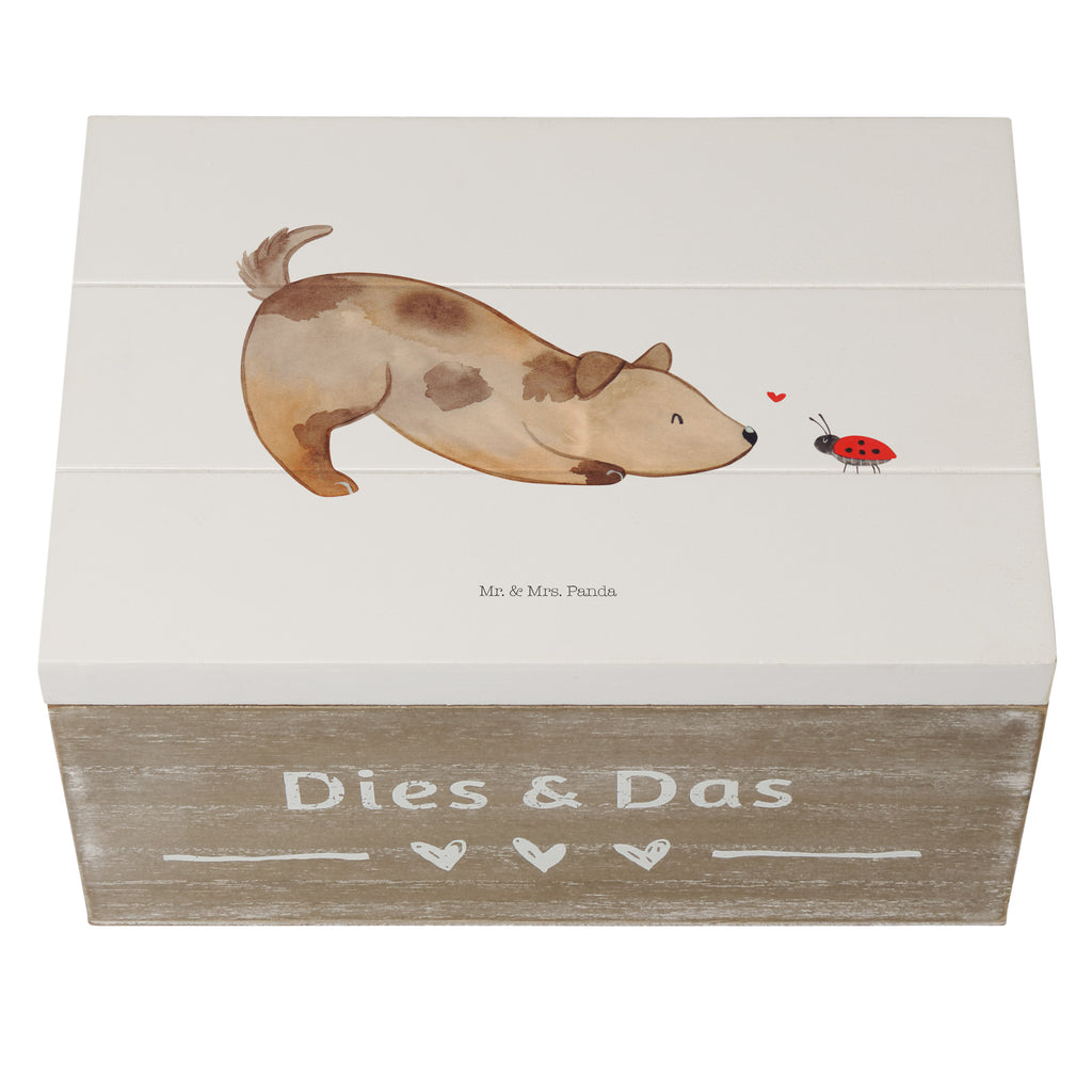 Holzkiste Hund Marienkäfer Holzkiste, Kiste, Schatzkiste, Truhe, Schatulle, XXL, Erinnerungsbox, Erinnerungskiste, Dekokiste, Aufbewahrungsbox, Hund, Hundemotiv, Haustier, Hunderasse, Tierliebhaber, Hundebesitzer, Sprüche, Hunde, Hundespruch, Marienkäfer, Mischling, Mischlinghund
