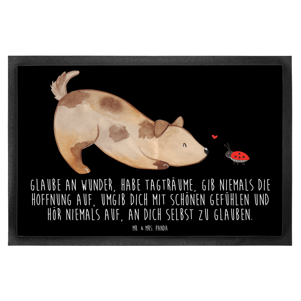 Fußmatte Hund Marienkäfer Hund, Hunde, Hundespruch, Sprüche, Marienkäfer, Mischling, Mischlinghund Türvorleger, Schmutzmatte, Fußabtreter, Matte, Schmutzfänger, Fußabstreifer, Schmutzfangmatte, Türmatte, Motivfußmatte,  Haustürmatte, Vorleger  Hund, Hundemotiv, Haustier, Hunderasse, Tierliebhaber, Hundebesitzer, Sprüche