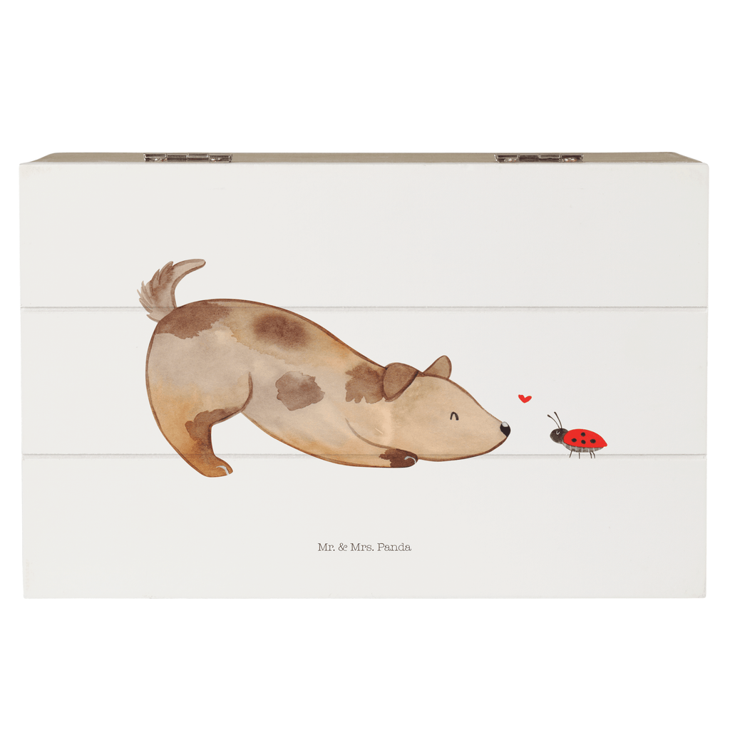 Holzkiste Hund Marienkäfer Holzkiste, Kiste, Schatzkiste, Truhe, Schatulle, XXL, Erinnerungsbox, Erinnerungskiste, Dekokiste, Aufbewahrungsbox, Hund, Hundemotiv, Haustier, Hunderasse, Tierliebhaber, Hundebesitzer, Sprüche, Hunde, Hundespruch, Marienkäfer, Mischling, Mischlinghund