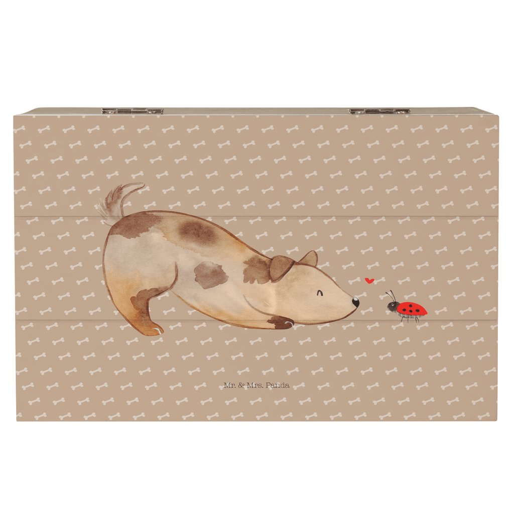 Holzkiste Hund Marienkäfer Holzkiste, Kiste, Schatzkiste, Truhe, Schatulle, XXL, Erinnerungsbox, Erinnerungskiste, Dekokiste, Aufbewahrungsbox, Hund, Hundemotiv, Haustier, Hunderasse, Tierliebhaber, Hundebesitzer, Sprüche, Hunde, Hundespruch, Marienkäfer, Mischling, Mischlinghund