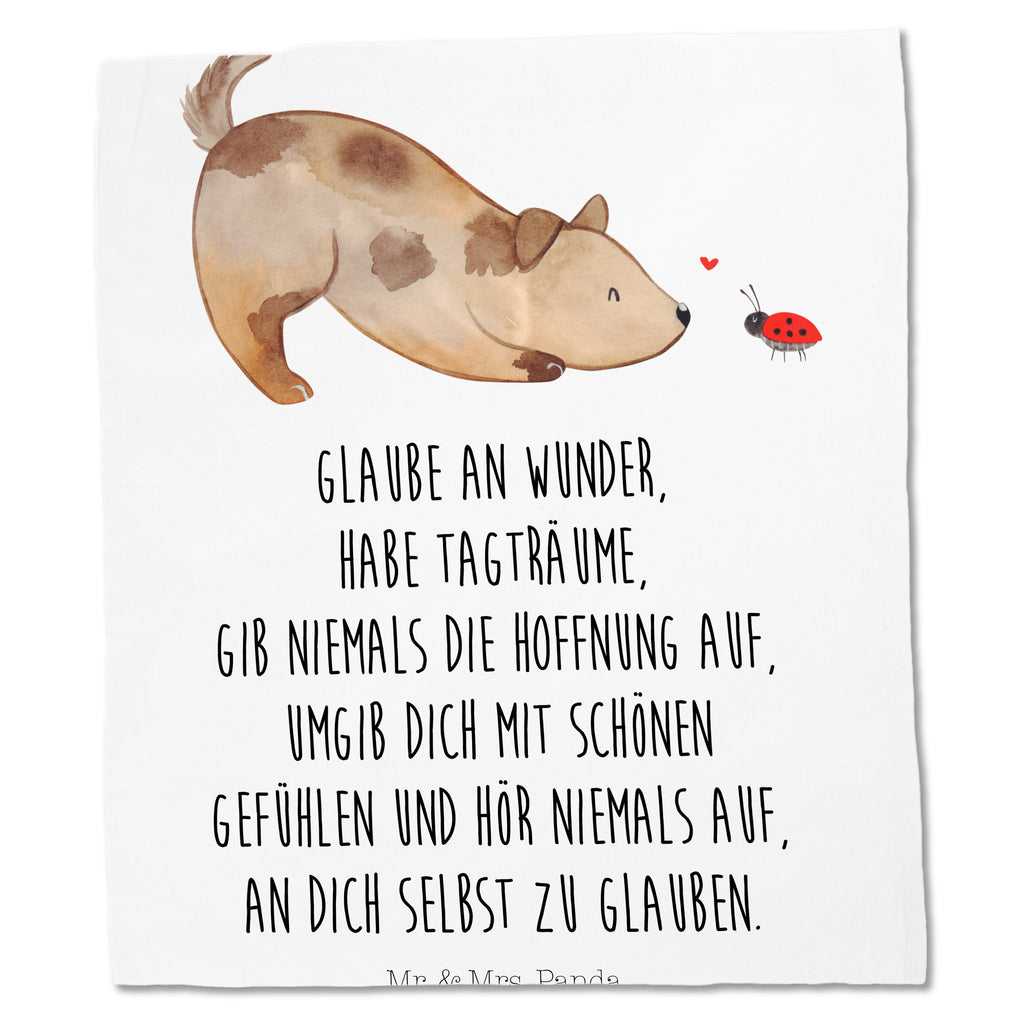 Tragetasche Hund Marienkäfer Beuteltasche, Beutel, Einkaufstasche, Jutebeutel, Stoffbeutel, Hund, Hundemotiv, Haustier, Hunderasse, Tierliebhaber, Hundebesitzer, Sprüche, Hunde, Hundespruch, Marienkäfer, Mischling, Mischlinghund