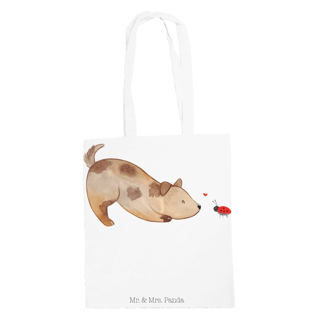 Tragetasche Hund Marienkäfer Beuteltasche, Beutel, Einkaufstasche, Jutebeutel, Stoffbeutel, Hund, Hundemotiv, Haustier, Hunderasse, Tierliebhaber, Hundebesitzer, Sprüche, Hunde, Hundespruch, Marienkäfer, Mischling, Mischlinghund