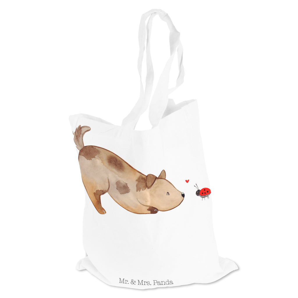 Tragetasche Hund Marienkäfer Beuteltasche, Beutel, Einkaufstasche, Jutebeutel, Stoffbeutel, Hund, Hundemotiv, Haustier, Hunderasse, Tierliebhaber, Hundebesitzer, Sprüche, Hunde, Hundespruch, Marienkäfer, Mischling, Mischlinghund