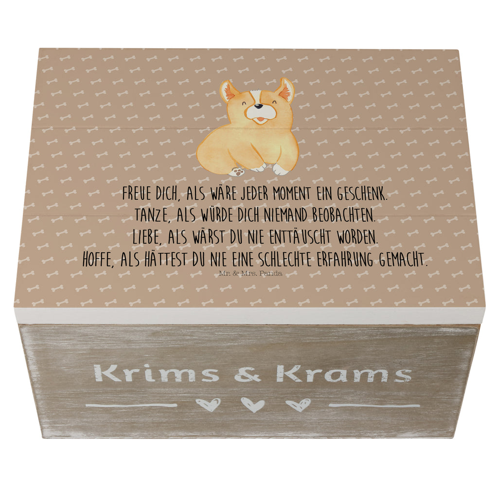 Holzkiste Corgie Holzkiste, Kiste, Schatzkiste, Truhe, Schatulle, XXL, Erinnerungsbox, Erinnerungskiste, Dekokiste, Aufbewahrungsbox, Hund, Hundemotiv, Haustier, Hunderasse, Tierliebhaber, Hundebesitzer, Sprüche, Corgie, Welsh Corgie Pembroke, britisch, Motivation, Spruch, Hundespruch, Lebensfreude