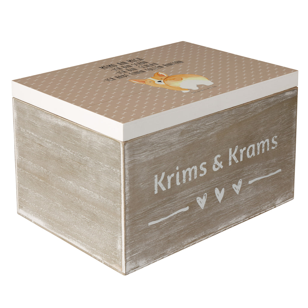 Holzkiste Corgie Po Holzkiste, Kiste, Schatzkiste, Truhe, Schatulle, XXL, Erinnerungsbox, Erinnerungskiste, Dekokiste, Aufbewahrungsbox, Hund, Hundemotiv, Haustier, Hunderasse, Tierliebhaber, Hundebesitzer, Sprüche, Corgie, Hundeliebe, Motivation, Selbstliebe, Spruch