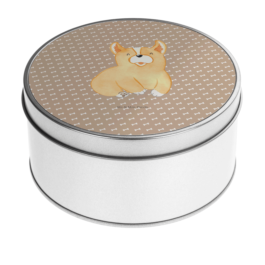 Blechdose rund Corgie Metalldose, Keksdose, Dose, Vorratsdose, Geschenkbox, Hund, Hundemotiv, Haustier, Hunderasse, Tierliebhaber, Hundebesitzer, Sprüche, Corgie, Welsh Corgie Pembroke, britisch, Motivation, Spruch, Hundespruch, Lebensfreude