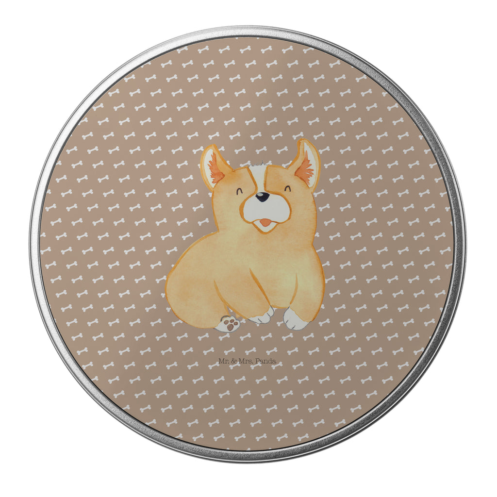 Blechdose rund Corgie Metalldose, Keksdose, Dose, Vorratsdose, Geschenkbox, Hund, Hundemotiv, Haustier, Hunderasse, Tierliebhaber, Hundebesitzer, Sprüche, Corgie, Welsh Corgie Pembroke, britisch, Motivation, Spruch, Hundespruch, Lebensfreude