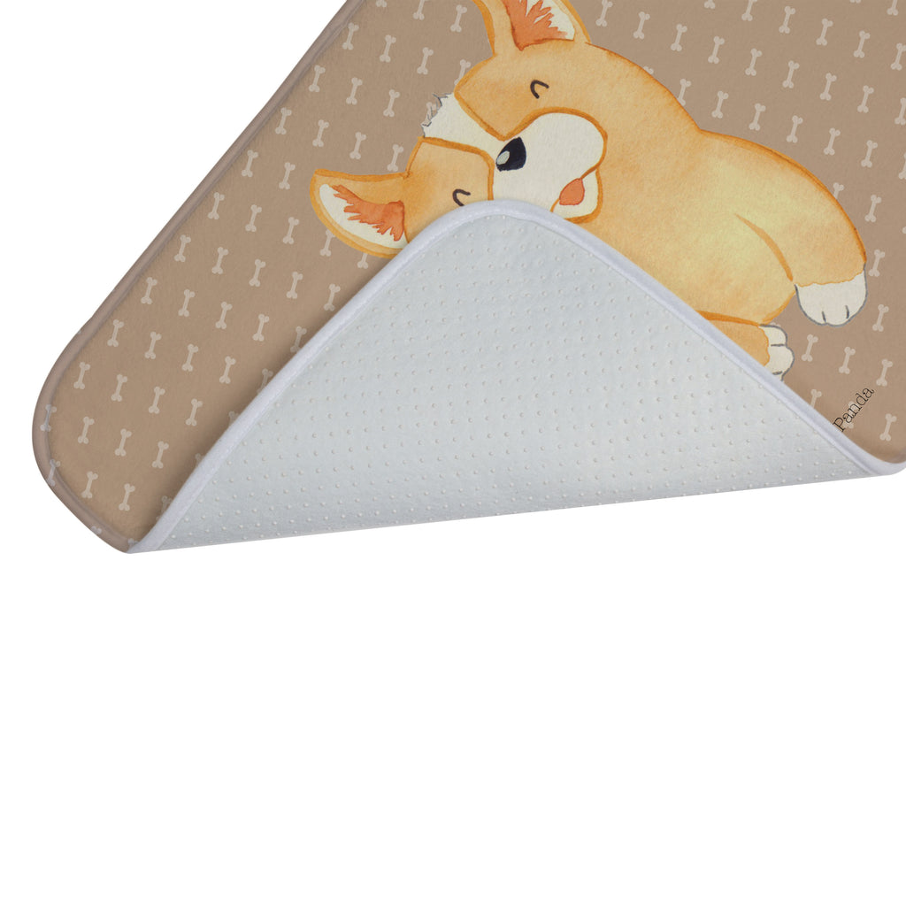 Badvorleger Corgie Badematte, Badteppich, Duschvorleger, Badezimmerteppich, Badezimmermatte, Badvorleger, Duschmatte, Duschteppich, Hund, Hundemotiv, Haustier, Hunderasse, Tierliebhaber, Hundebesitzer, Sprüche, Corgie, Welsh Corgie Pembroke, britisch, Motivation, Spruch, Hundespruch, Lebensfreude