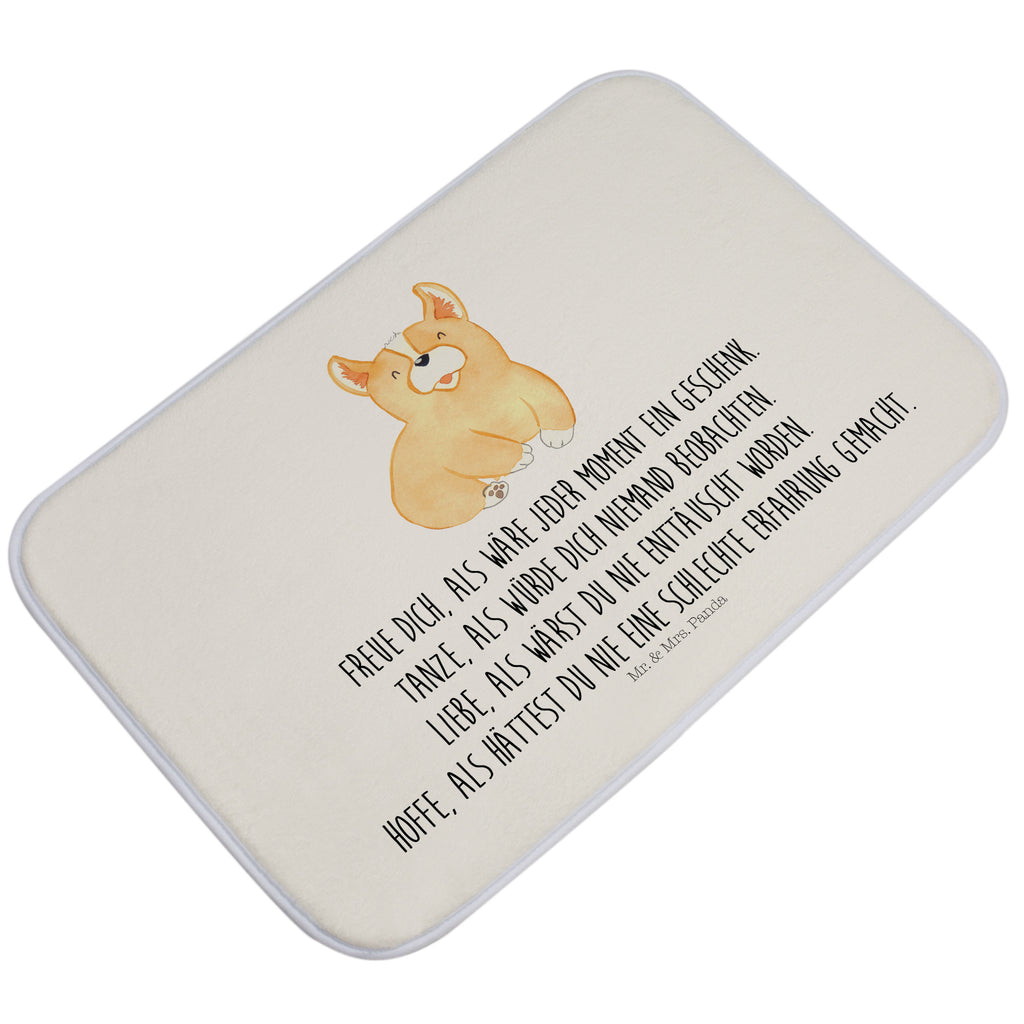 Badvorleger Corgie Badematte, Badteppich, Duschvorleger, Badezimmerteppich, Badezimmermatte, Badvorleger, Duschmatte, Duschteppich, Hund, Hundemotiv, Haustier, Hunderasse, Tierliebhaber, Hundebesitzer, Sprüche, Corgie, Welsh Corgie Pembroke, britisch, Motivation, Spruch, Hundespruch, Lebensfreude