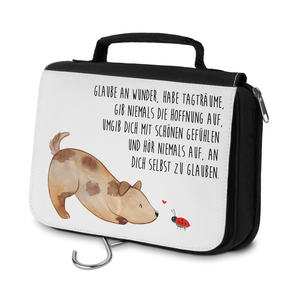 Kulturbeutel Hund Marienkäfer Kulturbeutel, Zum Aufhängen, Waschtasche, Kosmetiktasche, Damen, Herren, Aufbewahrungstasche, Schminktasche, Kosmetikbeutel, Organizer, Kulturtasche, Schminkutensil, Hund, Hundemotiv, Haustier, Hunderasse, Tierliebhaber, Hundebesitzer, Sprüche, Hunde, Hundespruch, Marienkäfer, Mischling, Mischlinghund