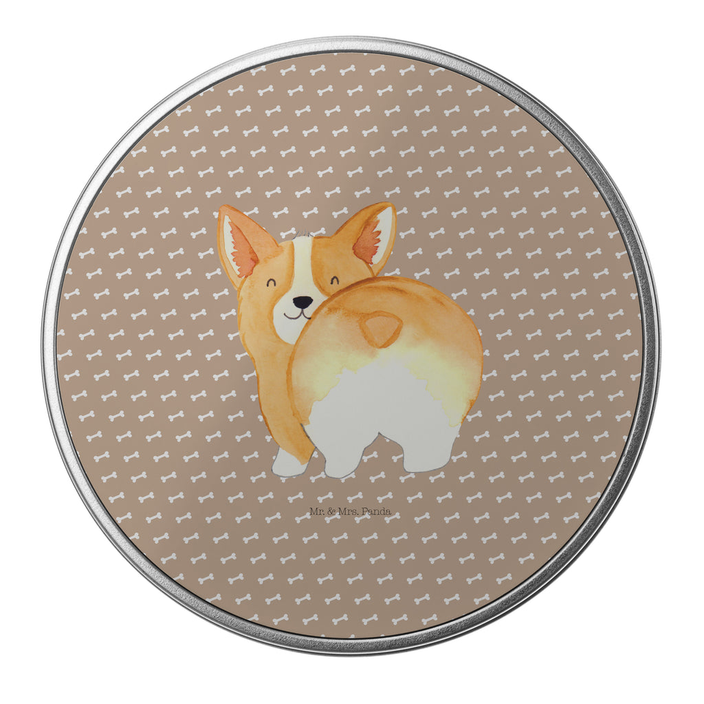 Blechdose rund Corgie Po Metalldose, Keksdose, Dose, Vorratsdose, Geschenkbox, Hund, Hundemotiv, Haustier, Hunderasse, Tierliebhaber, Hundebesitzer, Sprüche, Corgie, Hundeliebe, Motivation, Selbstliebe, Spruch