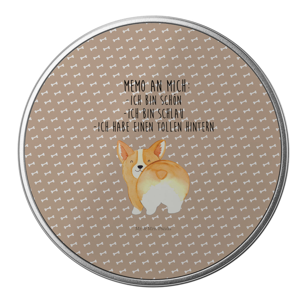 Blechdose rund Corgie Po Metalldose, Keksdose, Dose, Vorratsdose, Geschenkbox, Hund, Hundemotiv, Haustier, Hunderasse, Tierliebhaber, Hundebesitzer, Sprüche, Corgie, Hundeliebe, Motivation, Selbstliebe, Spruch