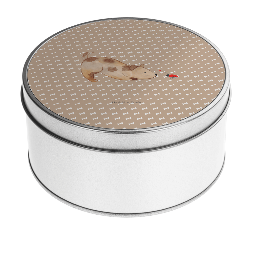 Blechdose rund Hund Marienkäfer Metalldose, Keksdose, Dose, Vorratsdose, Geschenkbox, Hund, Hundemotiv, Haustier, Hunderasse, Tierliebhaber, Hundebesitzer, Sprüche, Hunde, Hundespruch, Marienkäfer, Mischling, Mischlinghund