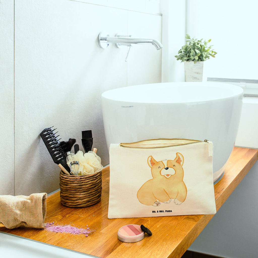 Schminktasche Corgie Schminktasche, Kosmetiktasche, Kosmetikbeutel, Stiftemäppchen, Etui, Federmappe, Makeup, XXL, Schminketui, Kosmetiketui, Schlamperetui, Hund, Hundemotiv, Haustier, Hunderasse, Tierliebhaber, Hundebesitzer, Sprüche, Corgie, Welsh Corgie Pembroke, britisch, Motivation, Spruch, Hundespruch, Lebensfreude