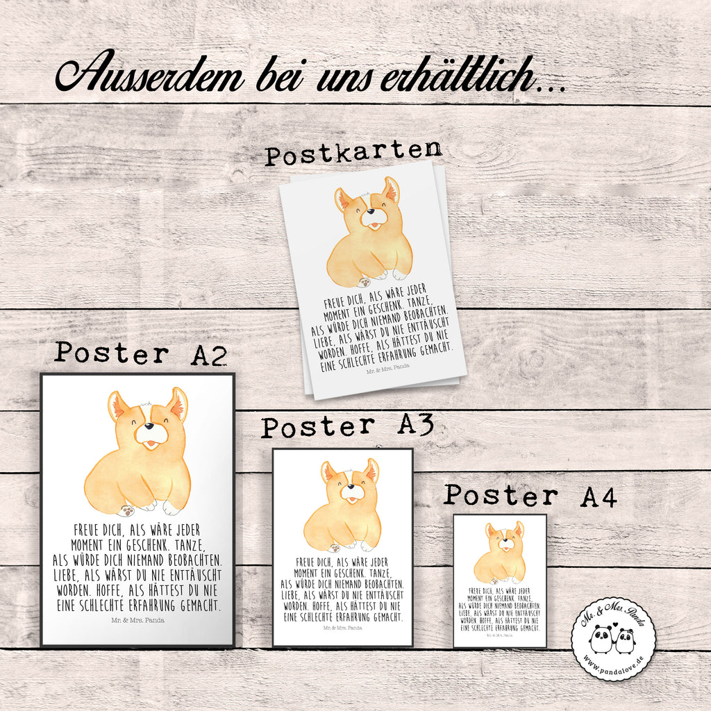 Poster Corgie Poster, Wandposter, Bild, Wanddeko, Küchenposter, Kinderposter, Wanddeko Bild, Raumdekoration, Wanddekoration, Handgemaltes Poster, Mr. & Mrs. Panda Poster, Designposter, Kunstdruck, Posterdruck, Hund, Hundemotiv, Haustier, Hunderasse, Tierliebhaber, Hundebesitzer, Sprüche, Corgie, Welsh Corgie Pembroke, britisch, Motivation, Spruch, Hundespruch, Lebensfreude