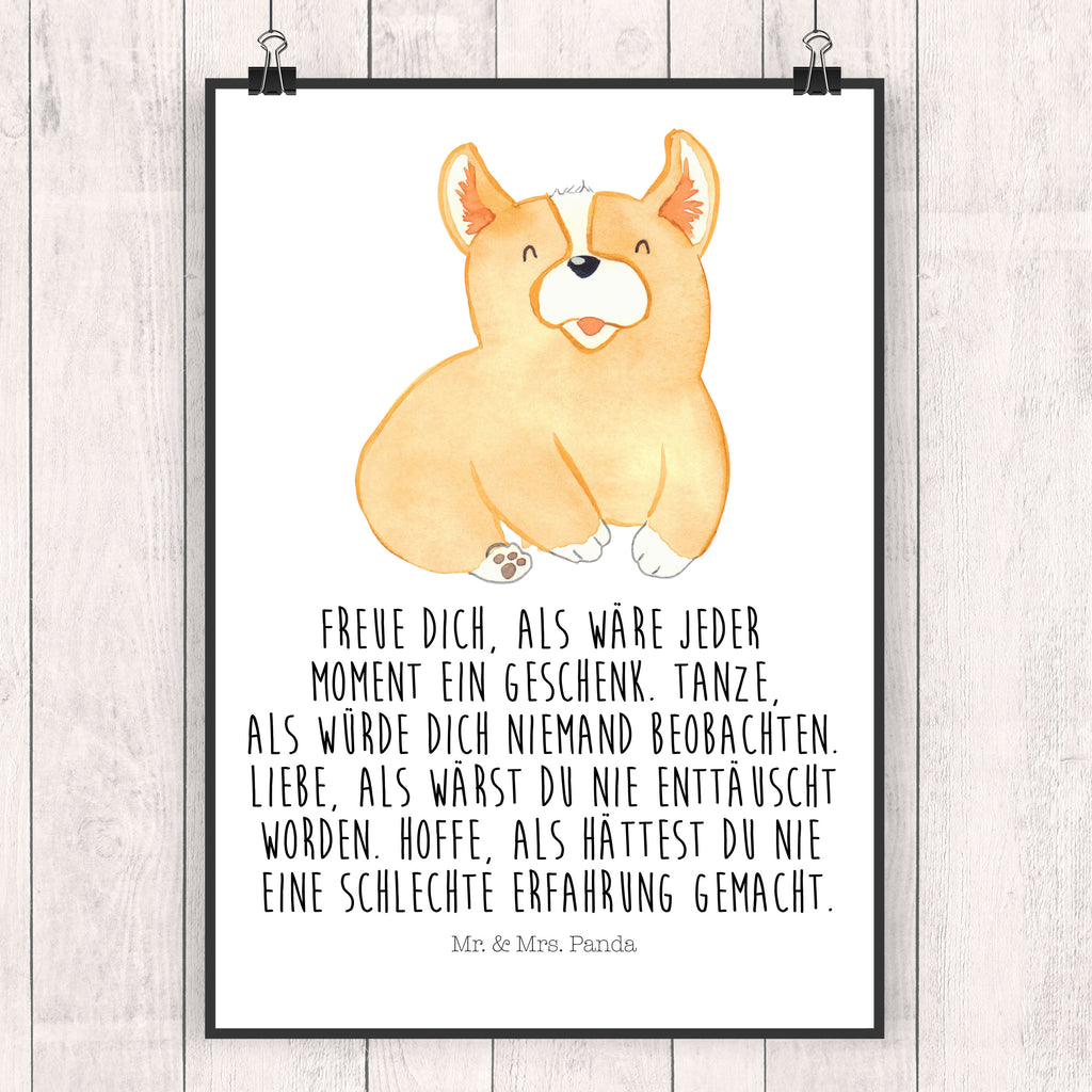 Poster Corgie Poster, Wandposter, Bild, Wanddeko, Küchenposter, Kinderposter, Wanddeko Bild, Raumdekoration, Wanddekoration, Handgemaltes Poster, Mr. & Mrs. Panda Poster, Designposter, Kunstdruck, Posterdruck, Hund, Hundemotiv, Haustier, Hunderasse, Tierliebhaber, Hundebesitzer, Sprüche, Corgie, Welsh Corgie Pembroke, britisch, Motivation, Spruch, Hundespruch, Lebensfreude