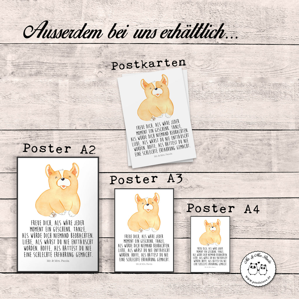 Poster Corgie Poster, Wandposter, Bild, Wanddeko, Küchenposter, Kinderposter, Wanddeko Bild, Raumdekoration, Wanddekoration, Handgemaltes Poster, Mr. & Mrs. Panda Poster, Designposter, Kunstdruck, Posterdruck, Hund, Hundemotiv, Haustier, Hunderasse, Tierliebhaber, Hundebesitzer, Sprüche, Corgie, Welsh Corgie Pembroke, britisch, Motivation, Spruch, Hundespruch, Lebensfreude