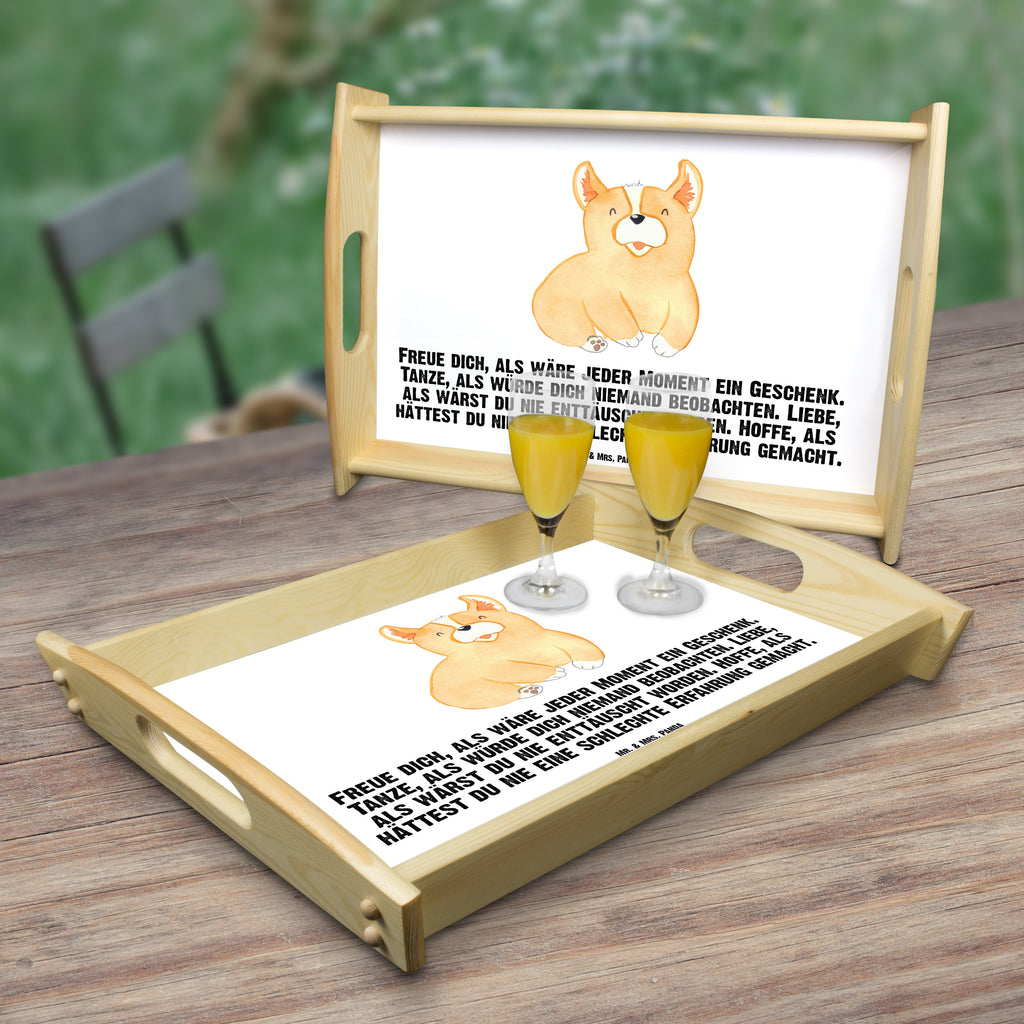 Serviertablett Corgie Tablett, Holztablett, Küchentablett, Dekotablett, Frühstückstablett, Hund, Hundemotiv, Haustier, Hunderasse, Tierliebhaber, Hundebesitzer, Sprüche, Corgie, Welsh Corgie Pembroke, britisch, Motivation, Spruch, Hundespruch, Lebensfreude