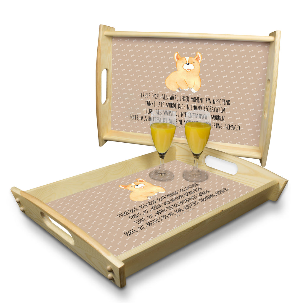 Serviertablett Corgie Tablett, Holztablett, Küchentablett, Dekotablett, Frühstückstablett, Hund, Hundemotiv, Haustier, Hunderasse, Tierliebhaber, Hundebesitzer, Sprüche, Corgie, Welsh Corgie Pembroke, britisch, Motivation, Spruch, Hundespruch, Lebensfreude
