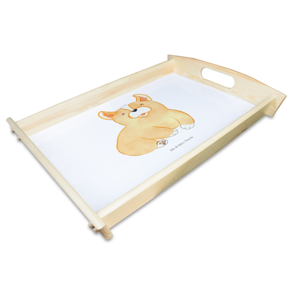Serviertablett Corgie Tablett, Holztablett, Küchentablett, Dekotablett, Frühstückstablett, Hund, Hundemotiv, Haustier, Hunderasse, Tierliebhaber, Hundebesitzer, Sprüche, Corgie, Welsh Corgie Pembroke, britisch, Motivation, Spruch, Hundespruch, Lebensfreude